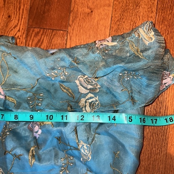 Sheme Bloom Peter Noviello Chetta B Silk Embroidered corset skirt blouse Sz 10 - Picture 7 of 13